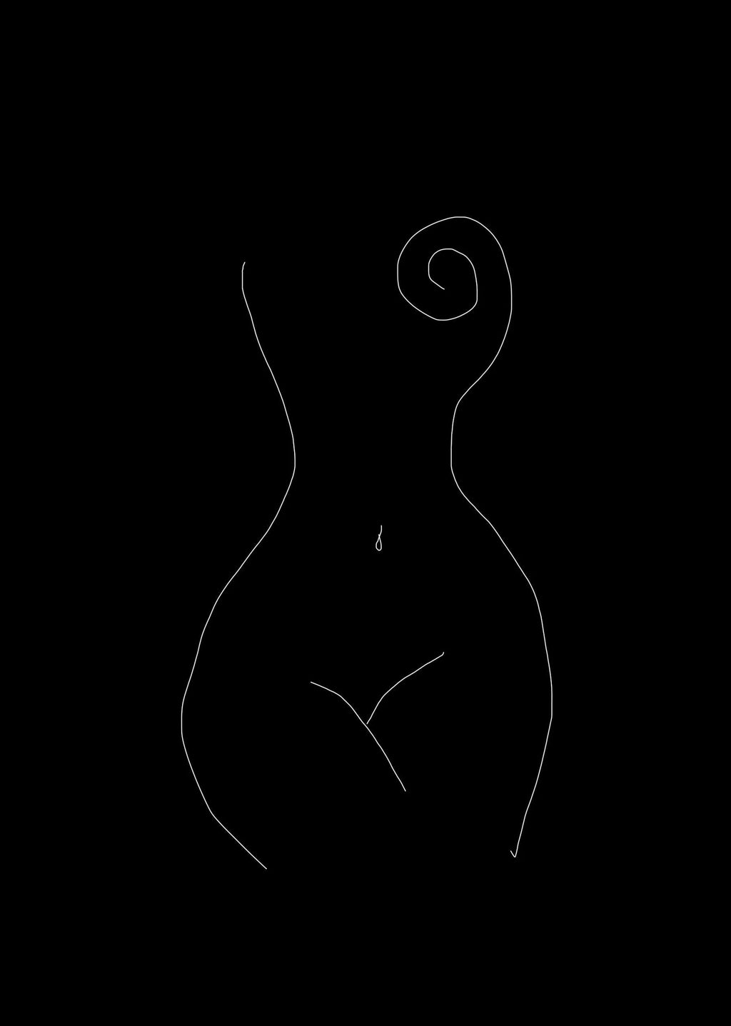 Framed Venus III line-art print 